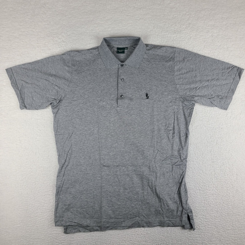 Fairway Greene Signature Polo Shirt Mens Large Gray Heathered Mercerized‎ Cotton